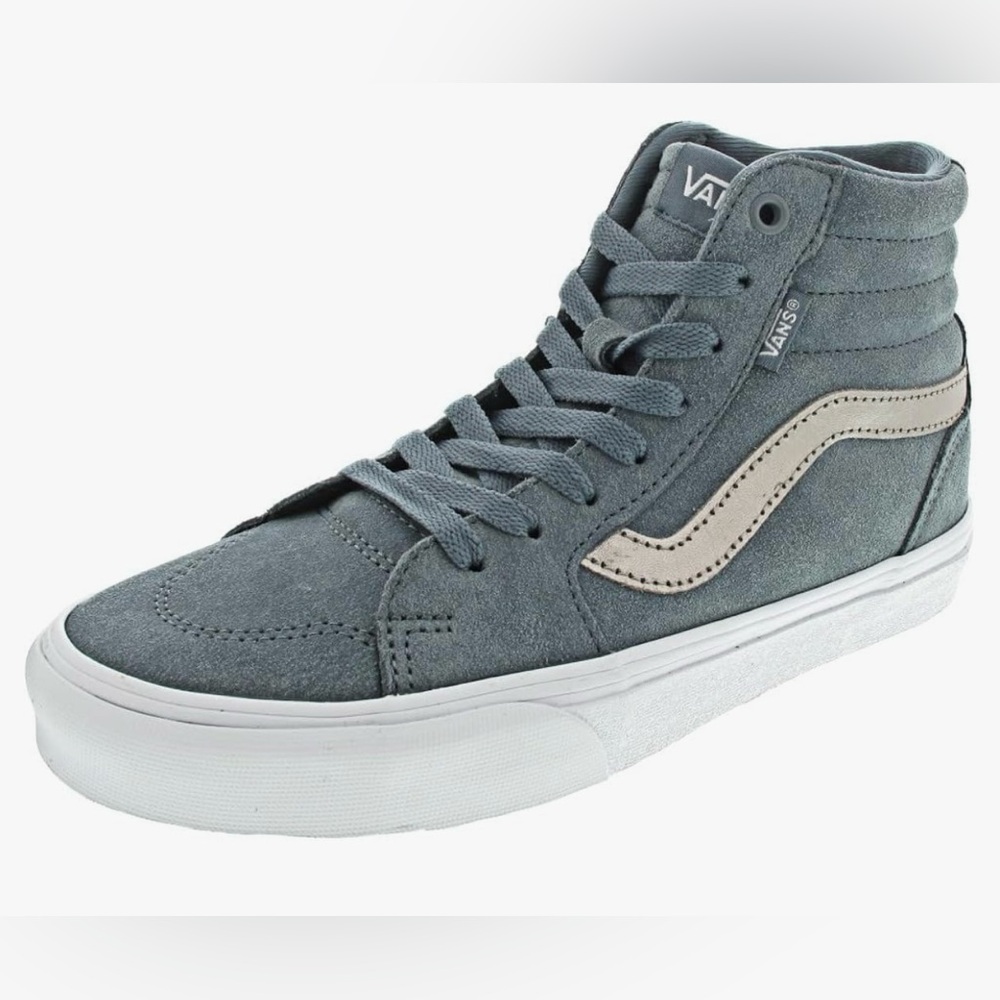 Vans Filmore Hi Top Metallic Stormy Weather Womans Sz 6.5 Light Blue Silver